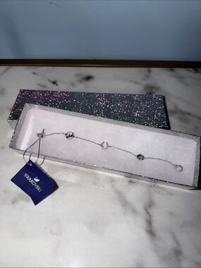 Swarovski Wish Bracelet with Green and Clear Crystal Accents